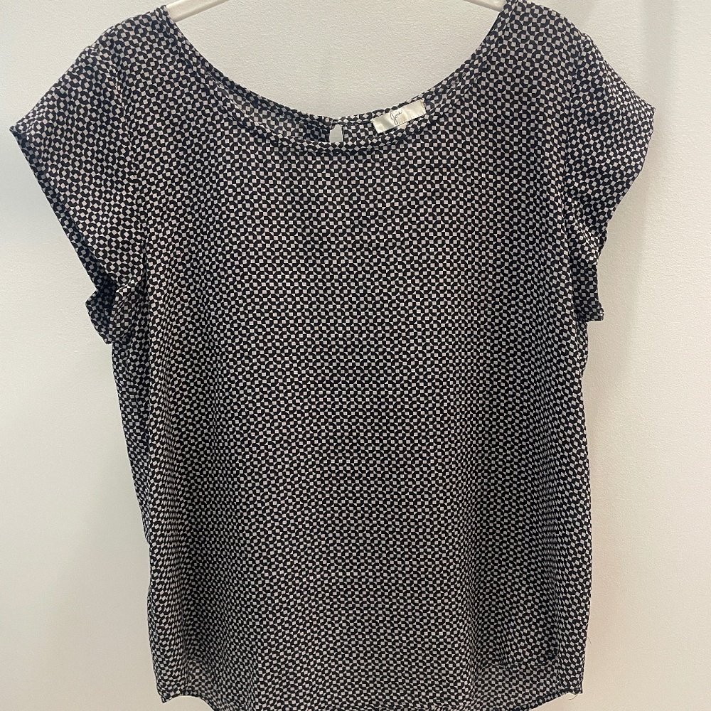 Joie Short Sleeve Silk Blouse, Size Medium